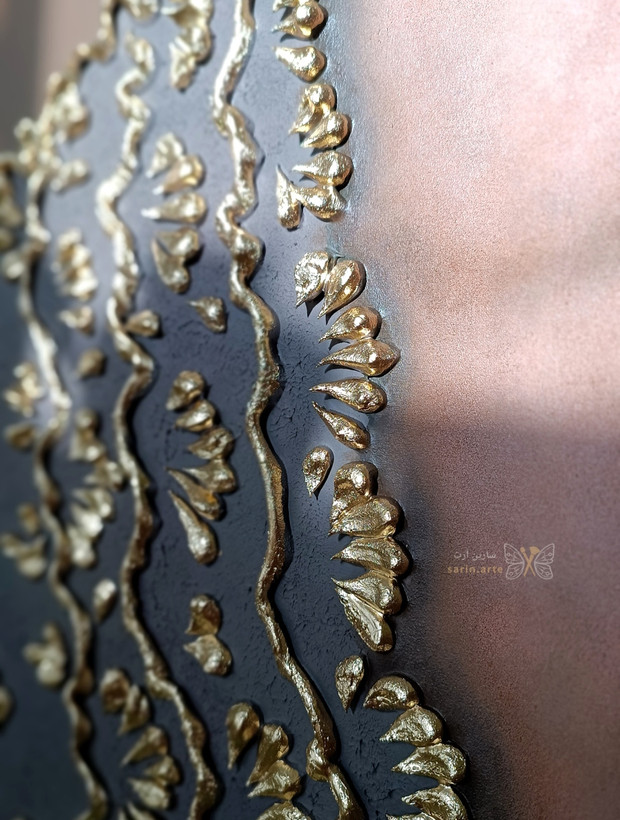 تابلو نقاشی برجسته پرتره زن دکوراتیو ابعاد ۷۰ در ۱۰۰ تمام کار دست